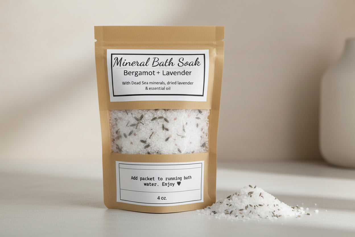 Bergamot + Lavender Mineral Bath Soak (mini pack)